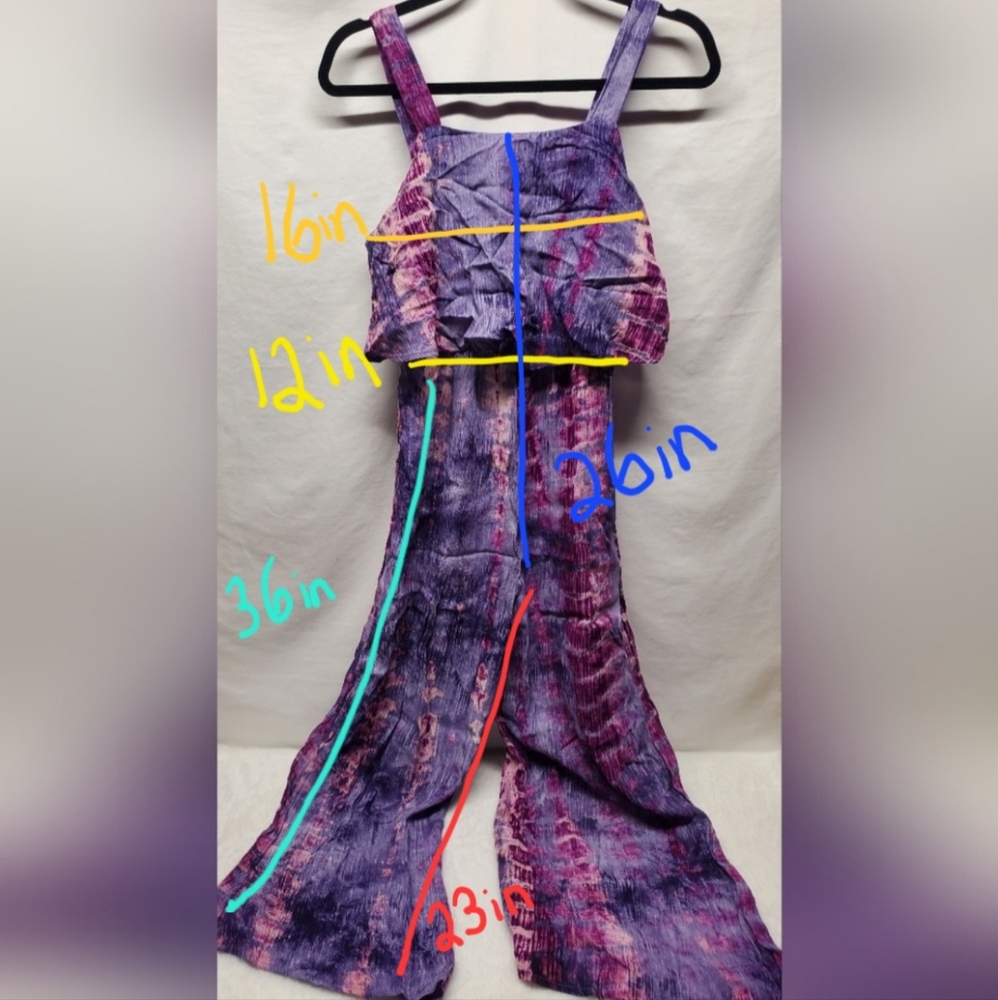 Nwot Purple and Pink Tie-Dye Jumpsuit - Picture 7 of 7
